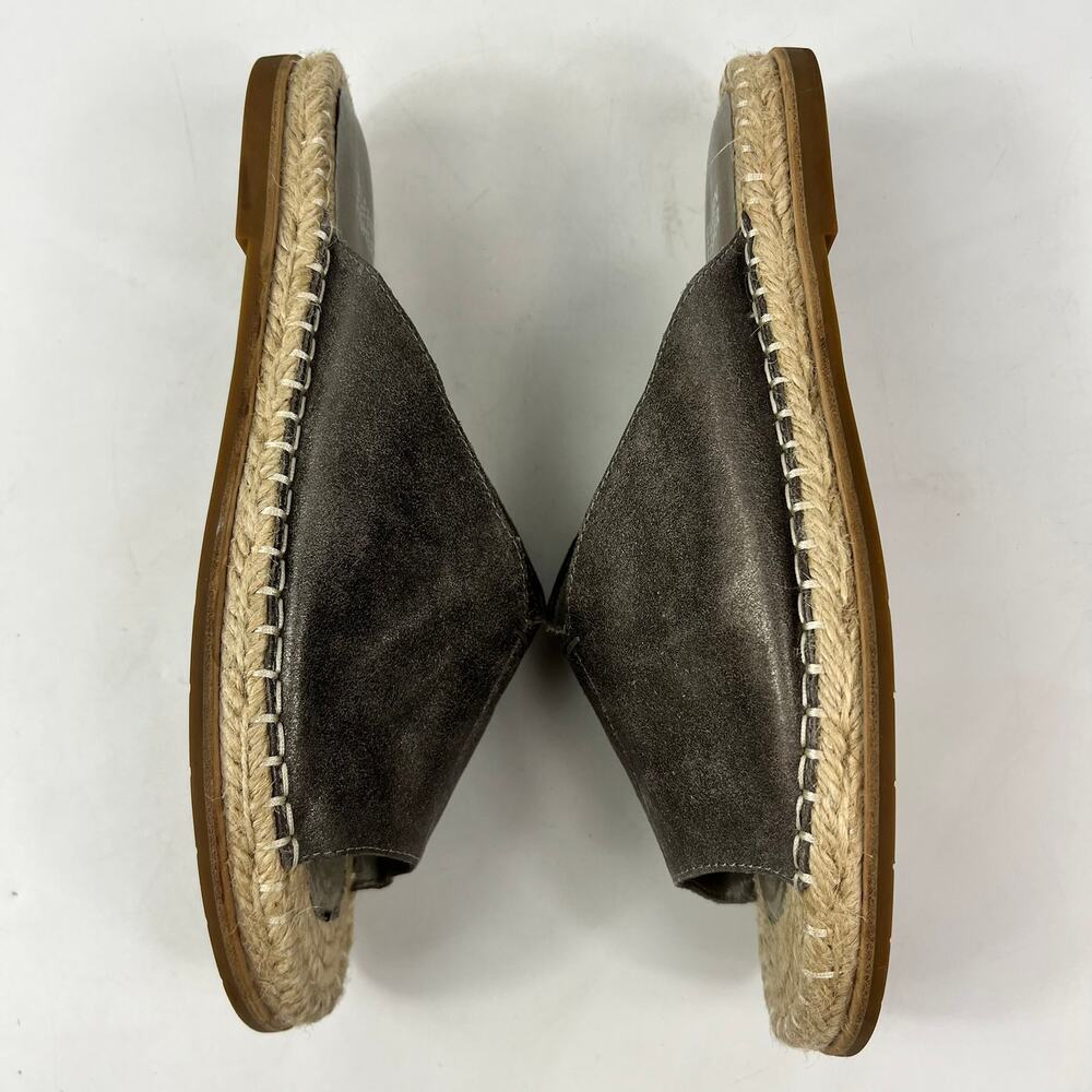Eileen Fisher Milly Womens Sz 8.5Metallic Gray Suede Espadrille Slide Sandals - Picture 4 of 12